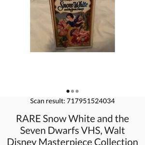 Walt Disney's Masterpiece Snow White and the Seven Dwarfs VHS